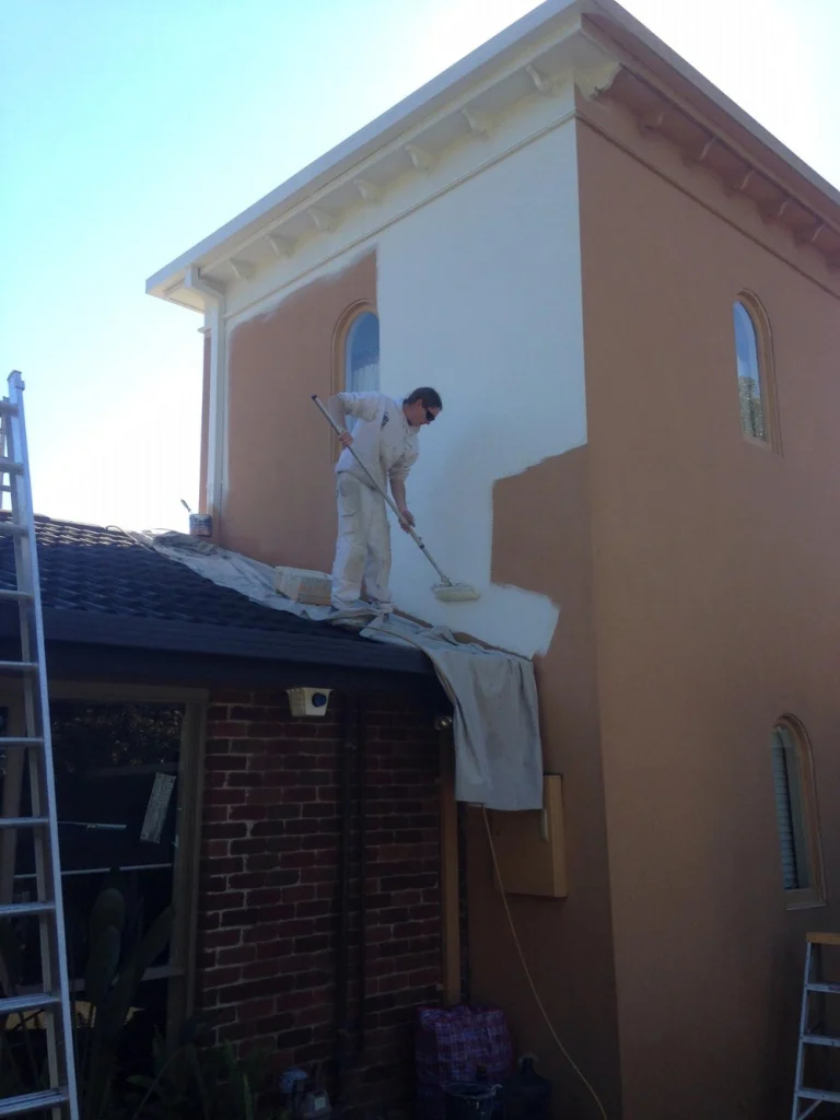 Rendered tower on scaffold
