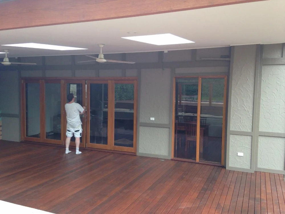 Living area and bifold doors
