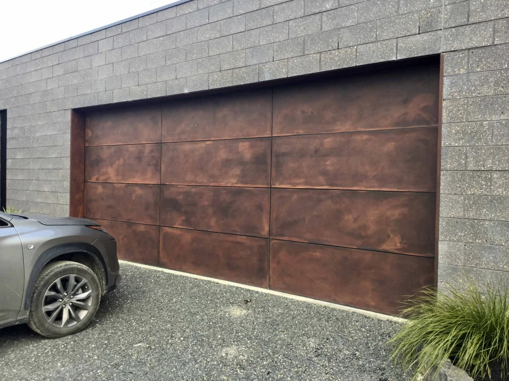 Feature garage door and blockwork